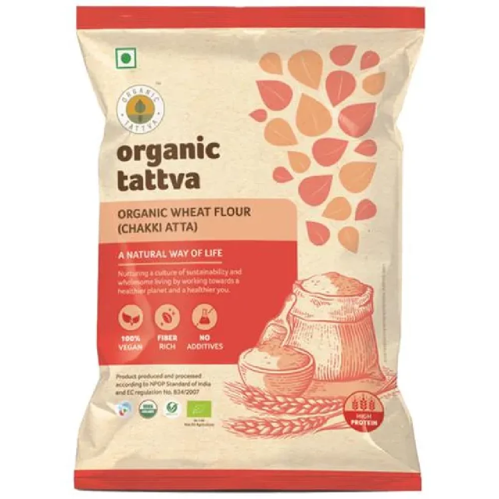 Organic Tattva Organic Whole Wheat Flour (Chakki Atta), 5 Kg-1.webp